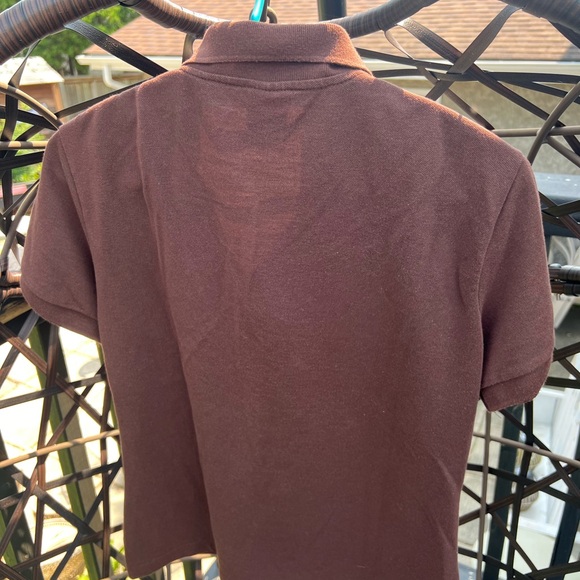 Lacoste Short Sleeve Two-Button Classic Fit Pique Polo Brown Sz 40. - Picture 2 of 5